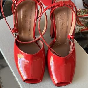 Marni Red patent leather heels